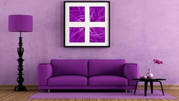 Варианты использования фиолетового цвета в интерьере — общий взгляд