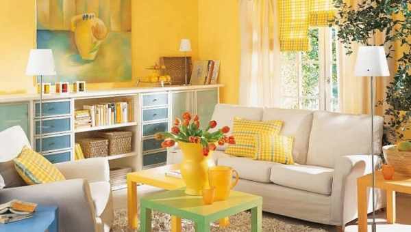 Желтый цвет в интерьере — интересные сочетания и варианты использования